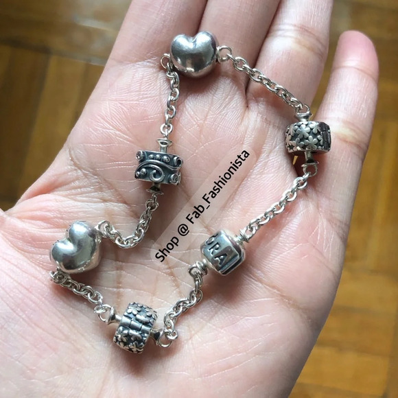 Pandora Sterling Silver clips bracelet - Picture 12 of 14